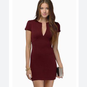 Tobi Aria Bodycon Dress in Burgundy